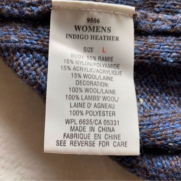 Woolrich 1/4 Zip Wool Blend Indigo Heather Pullover Sweater Size Large - Picture 4 of 11
